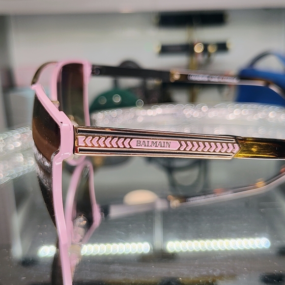 Balmain Pink and Gold Sunglasses BL2522B main image 6